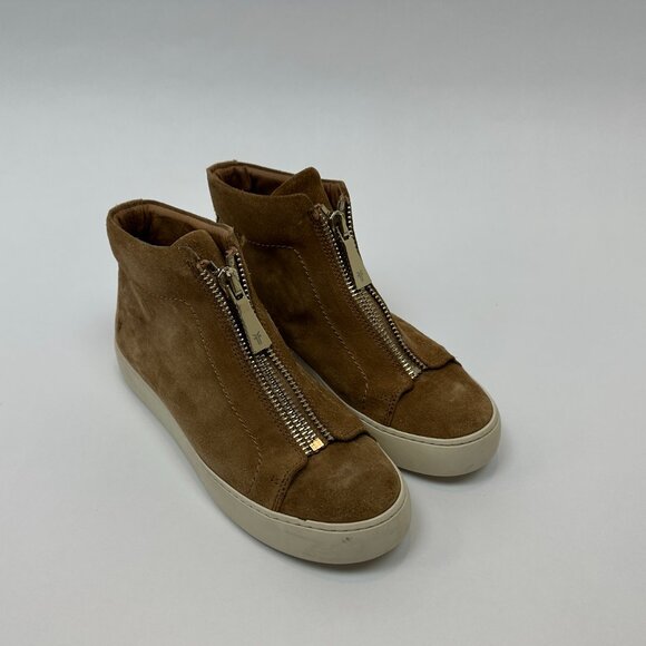 Frye Women's Lena Zip Up Suede High Top Sneakers - TAN - Women's 7.5 - Picture 3 of 14